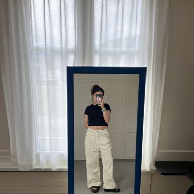 beige baggy pants