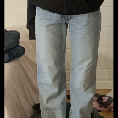 jeans taille basse, coupe droite