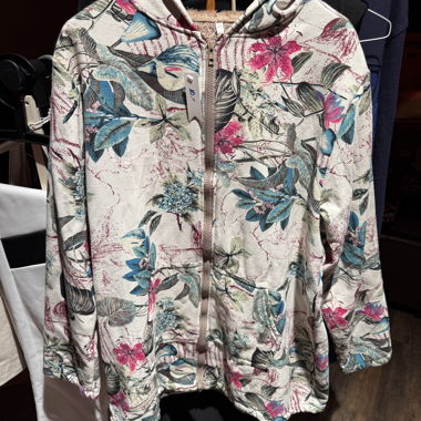 Sweat à capuche floral zippé