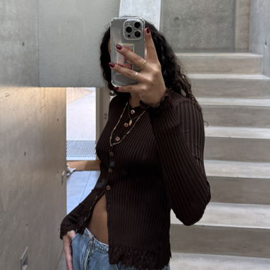 Brown Slim Cardigan
