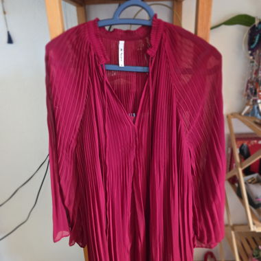 Fuchsia Pleated Blouse