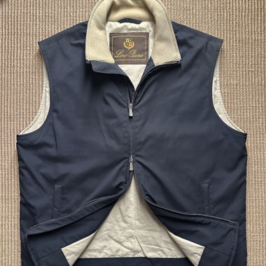 Loro Piana Navy Blue Stormsystem Vest
