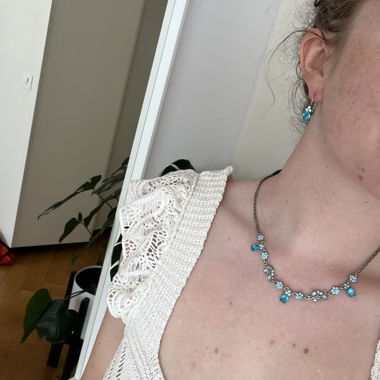 Set collana con pietre blu