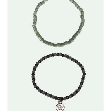 Lot de 2 bracelets en perles