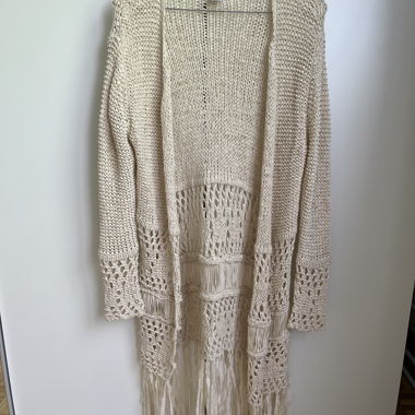 Beige Zebra Knit Vest