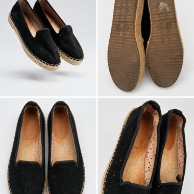 Schwarze Espadrilles zum Hineinschlüpfen