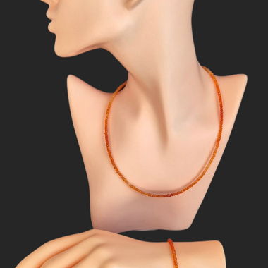 Set aus Karneol Stein Halskette & Armband