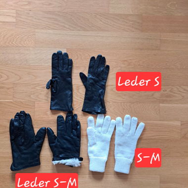 Women's gloves 2x leather, 1x polyacrylic