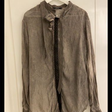 UMIT UNAL Silk Cotton Lace Lagenlook Blouse