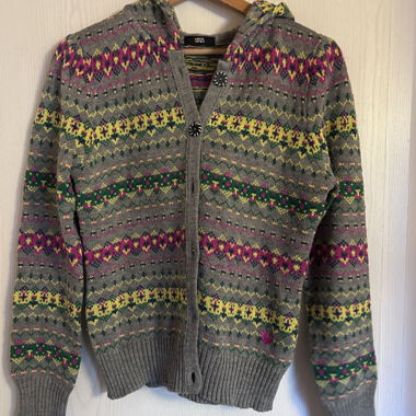 Hoodie en tricot à motif