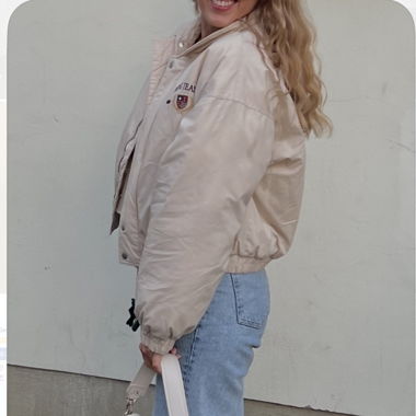 BDG Urban Outfitters beige bomber jacket M