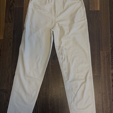 Pantaloni in pelle beige Zara (taglio momjeans)