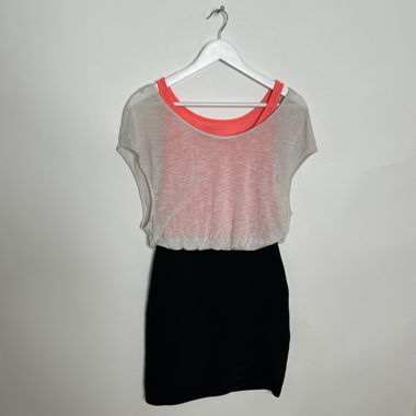 Coral and Black Dress