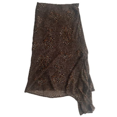 brown asymmetrical maxi skirt