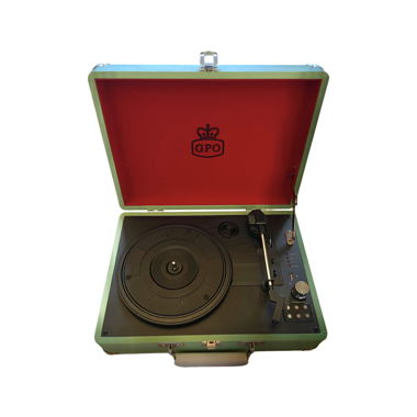 Valise tourne-disques en vert