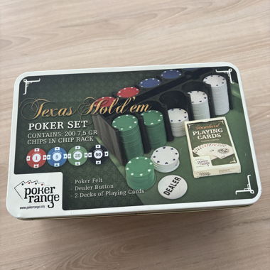 Poker set in metal box
