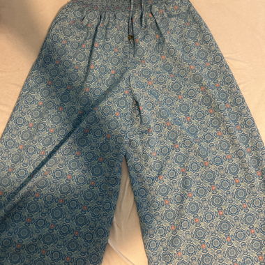 Pantalon ample imprimé bleu