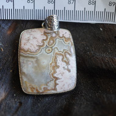 Pendentif Oaxaca Pink Achat  Natur   Anhänger 