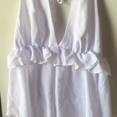 Blouse blanche à volants
