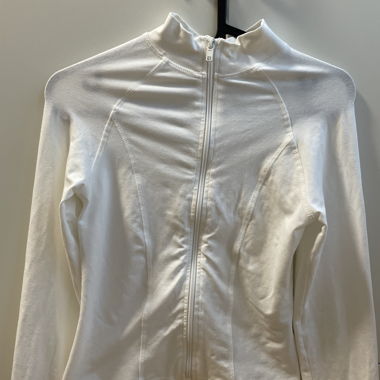 Weisse Zip-Sportjacke
