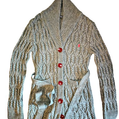 Cardigan lungo Ralph Lauren grigio