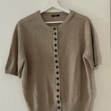 Gilet en tricot kaki Massimo Dutti