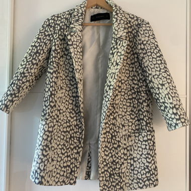Pattern Blazer with 3/4 Sleeves