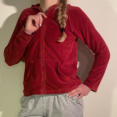Veste en velours rouge