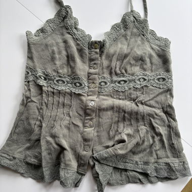 Green Lace Top with Straps