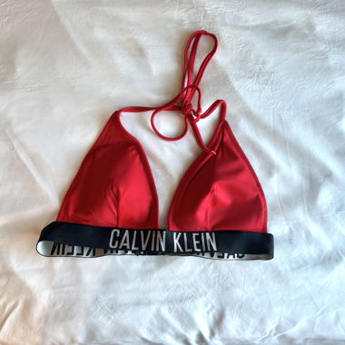 Top bikini a triangolo Calvin Klein rosso S