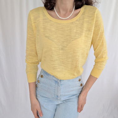 Sommerlicher Pullover Gelb, Gr. S