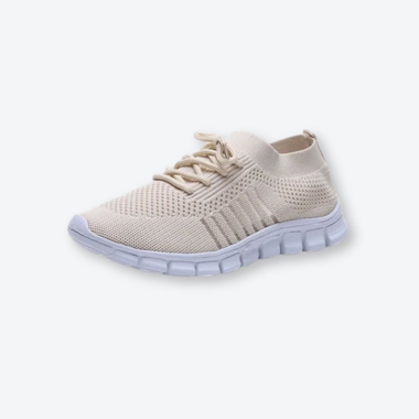 Atmungsaktive Turnschuhe für Frauen in Cremefarbe