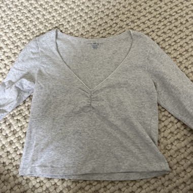Grey long-sleeve top