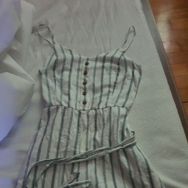 Jumpsuit petrol weiss