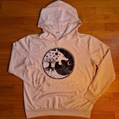 Felpa con cappuccio beige Loup M