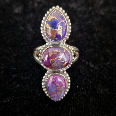 Anello con turchese ostrica viola