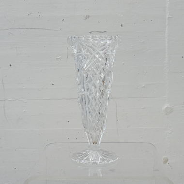 Vase vintage en verre pressé
