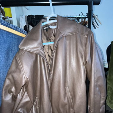 Brown leather jacket baggy XS (runs S)