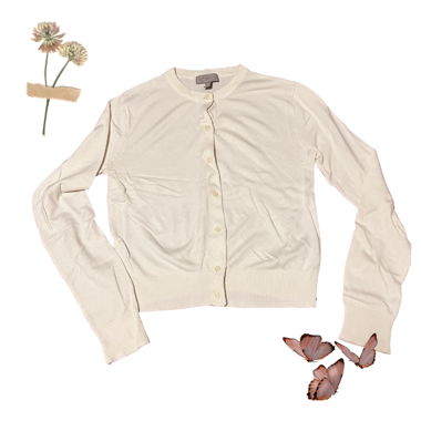 white cardigan