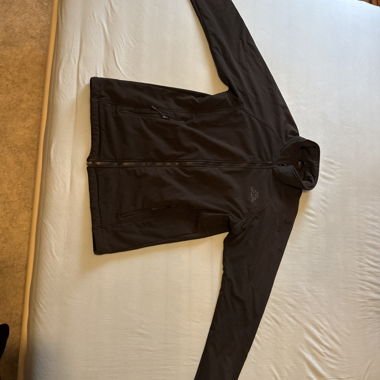 Black softshell jacket with zipper
