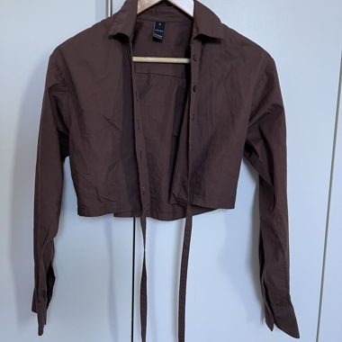 Brown Top with Straps to Tie
