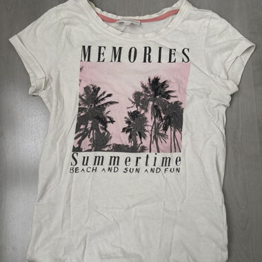 Weisses Print-T-Shirt