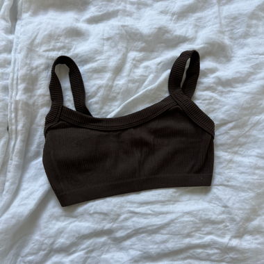 Braunes Ribbed Top