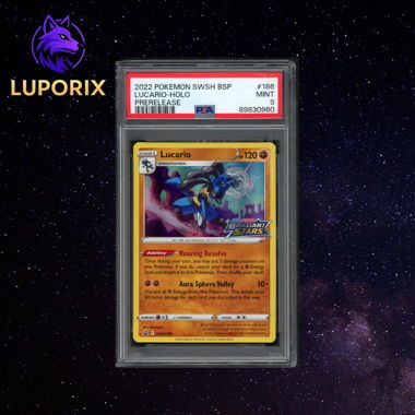 Pokémon PSA 9 Lucario SWSH 186 Prerelease