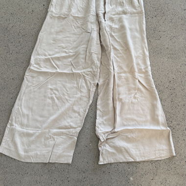 Pantalon large en tissu H&M, beige, taille XS