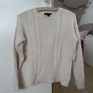 MNG Basics cream cable knit sweater