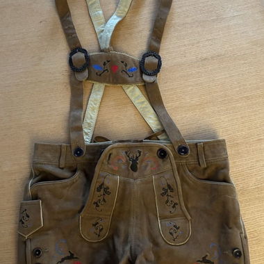 Boss Orange Leather Shorts with Braces