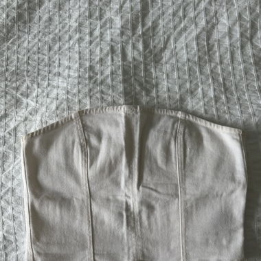 Weisses jeans Crop Top
