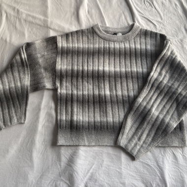 Maglione in maglia grigio a coste