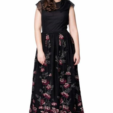 Abito nero con fiori